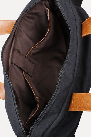 Solid Canvas Laptop Bag With Sling