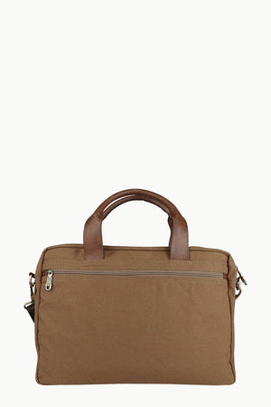 Solid Canvas Laptop Bag With Sling