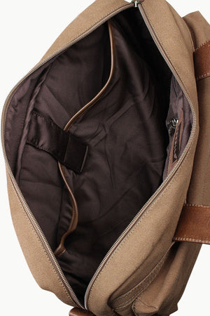 Solid Canvas Laptop Bag With Sling