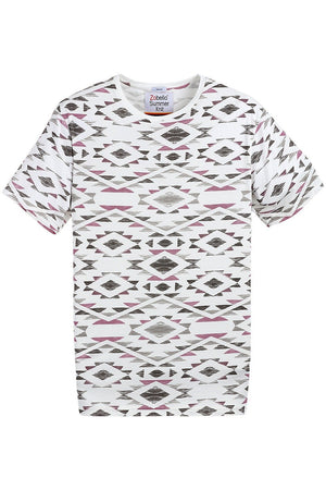 Geometric Print Crew Knit T-Shirt