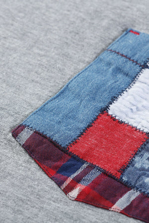 Grey Contrast Pocket T-Shirt