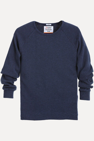 Solid Ribbed Heather Crew