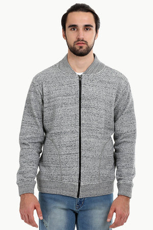 Heather Grey Zipper Fleece Jacket