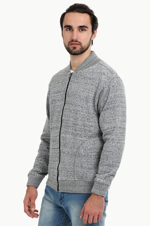 Heather Grey Zipper Fleece Jacket