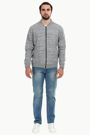 Heather Grey Zipper Fleece Jacket