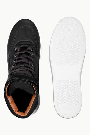 High Ankle Laced Black Plimsolls