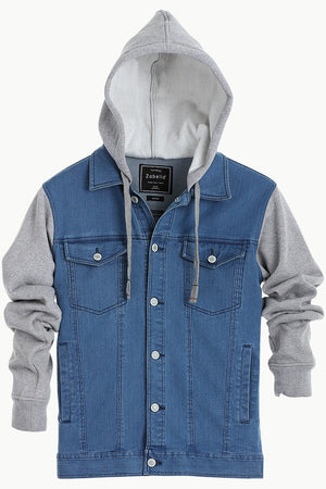 Knit Sleeves Denim Jacket