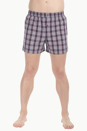 Patterned Boxers With Elastic Waistband And Buttons