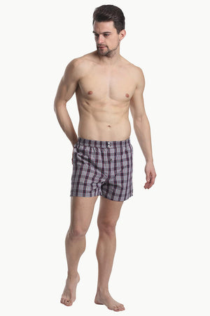 Patterned Boxers With Elastic Waistband And Buttons