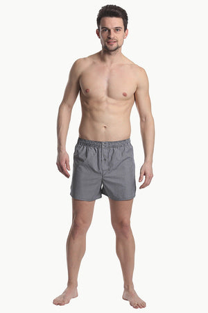 Patterned Boxers With Elastic Waistband And Buttons