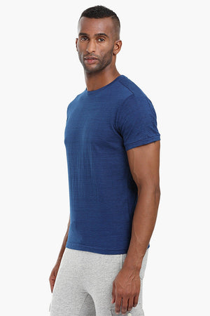 Indigo Panel Cotton T-Shirt