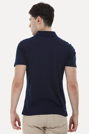 Printed Indigo Polo T-Shirt