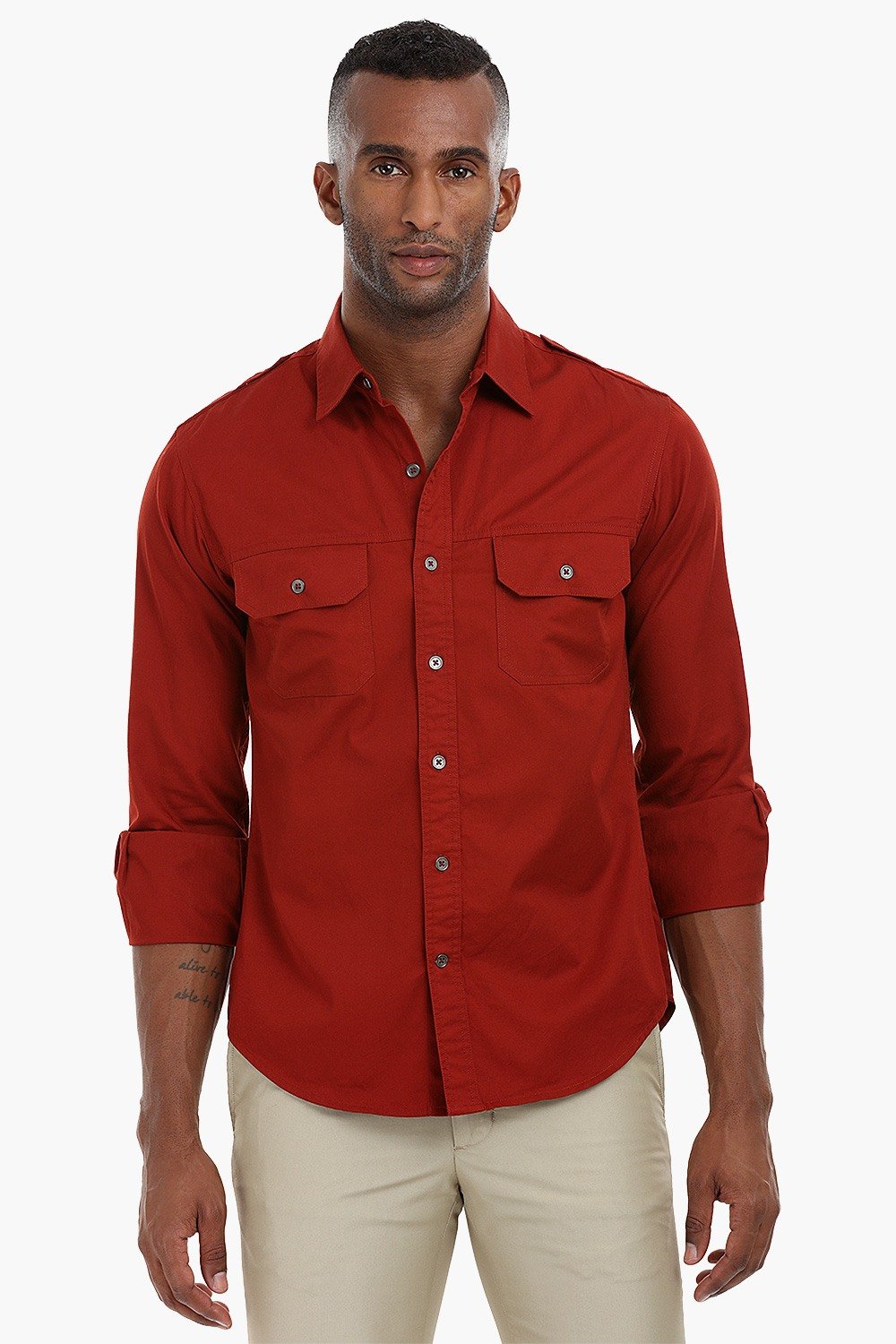 Buy Online Fire Brick Jungle Safari Shirt for Men Online at Zobello