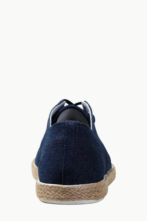 Lace Up Solid Indigo Denim Espadrilles