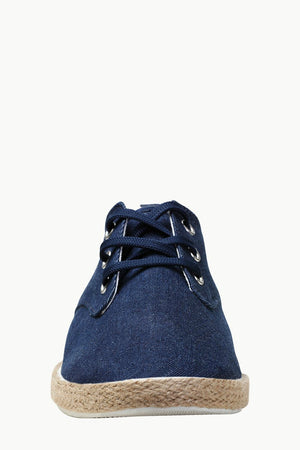 Lace Up Solid Indigo Denim Espadrilles