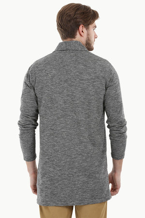 Longline Open Grey Cardigan