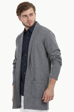 Longline Open Navy Cardigan