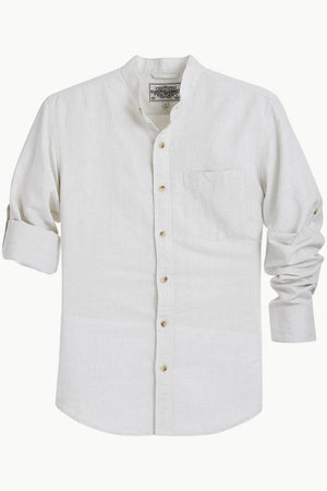 Mandarin Collar Chambray Shirt