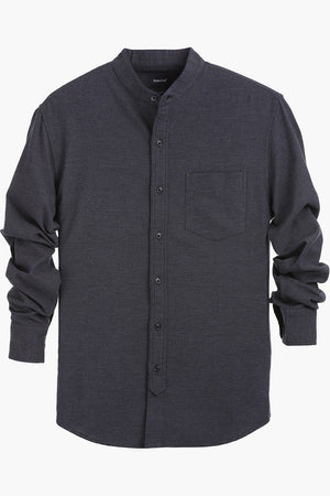 Mandarin Collar Solid Cotton Shirt