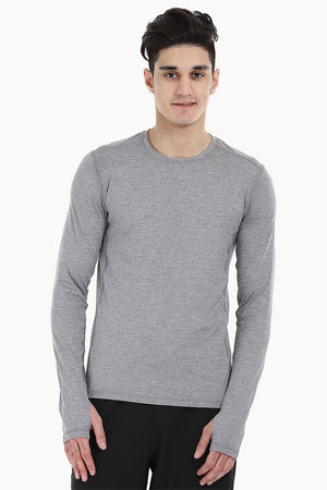 Melange Performance Wear Stretch Tee With Thumb Hole