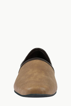 Mens Coffee Colour Faux Leather Juttis