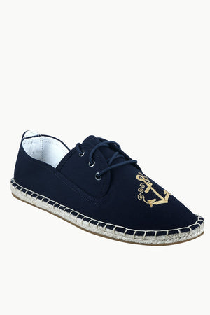 Men's Anchor Patch Lace-Up Espadrilles