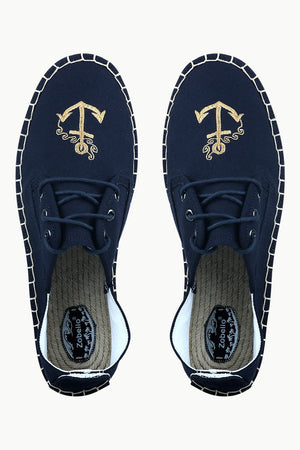 Men's Anchor Patch Lace-Up Espadrilles