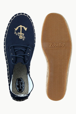 Men's Anchor Patch Lace-Up Espadrilles