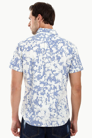 Men's Baby Blue Dyed Summer Shirt