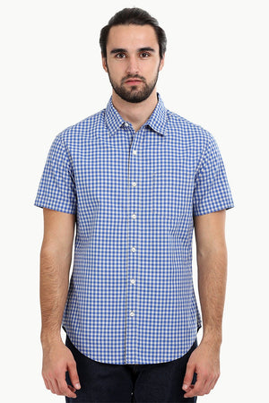 Men's Baby Blue Gingham Summer Shirt