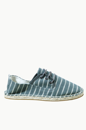 Men's Grey Jacquard Lace-up Espadrilles