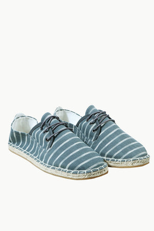 Men's Grey Jacquard Lace-up Espadrilles