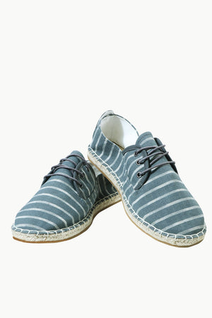 Men's Grey Jacquard Lace-up Espadrilles