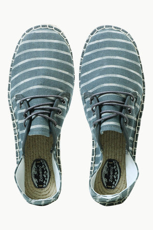 Men's Grey Jacquard Lace-up Espadrilles