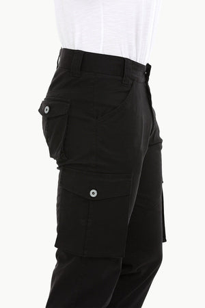 Men's Black 7 Pocket Twill Cargo Pants