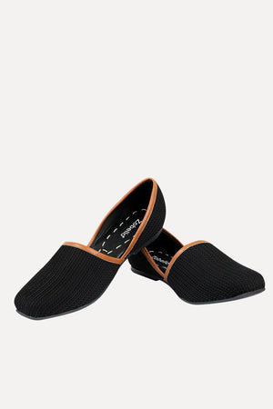 Men's Black Canvas Twill Juttis