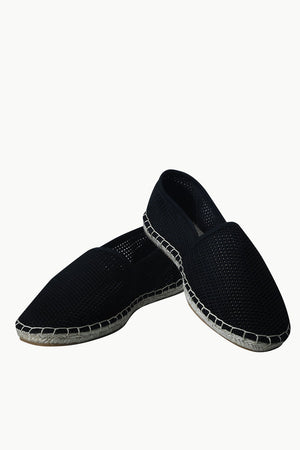 Mens Black Mesh Basque Espadrilles