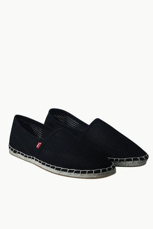 Mens Black Mesh Basque Espadrilles