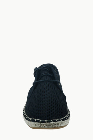 Mens Black Mesh Lace-Up Basque Espadrilles