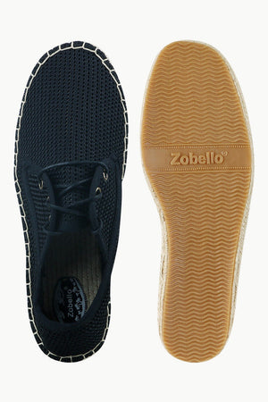 Mens Black Mesh Lace-Up Basque Espadrilles