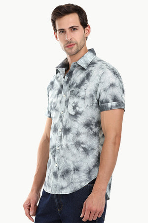 Men's Black n' White Tie Dye Summer Shirt