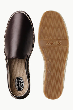 Men's Brown Faux Leather Espadrilles