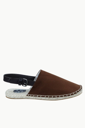 Mens Brown Faux Suede Strap Sandals