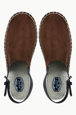 Mens Brown Faux Suede Strap Sandals