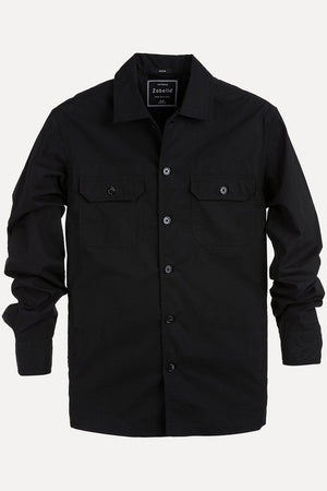 Men's Buttoned Olive Green Shacket