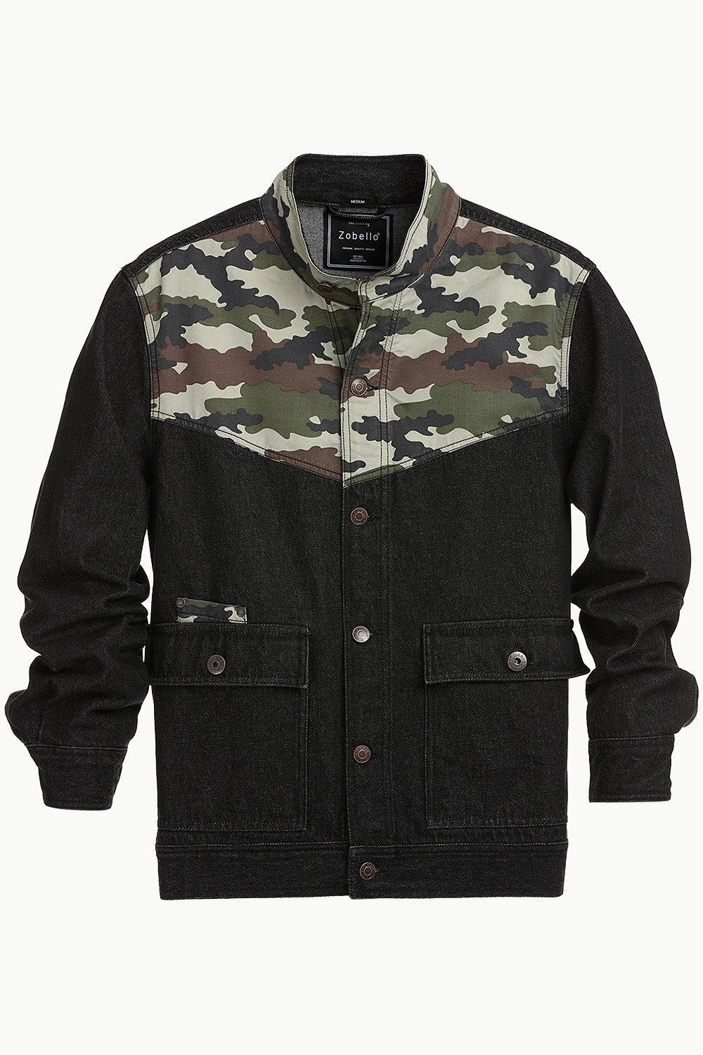 Men's Forest Camouflage Print Denim Jacket Loose Turn Down Collar Cargo Jean  Coat Pockets Outerwear