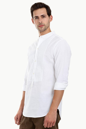 Men's Casual Seersucker Short Kurta