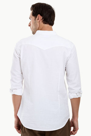 Men's Casual Seersucker Short Kurta