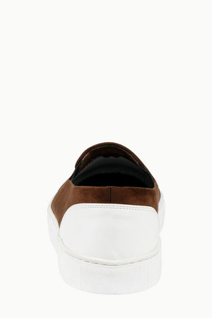 Men's Chocolate Faux Suede Tassel Plimsolls