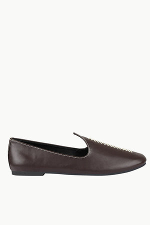 Mens Contrast Stitch Brown Juttis